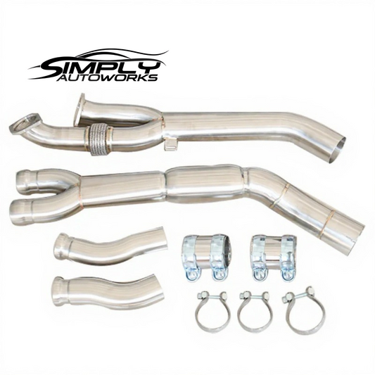 SAW G8X M3 M4 Two Piece Resonated Midpipe with Brace