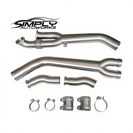 SAW G8X M3 M4 Two Piece Non-Resonated Midpipe with Brace